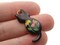 30mm Black Cat with Multicolor Flowers Enamel and Gold Tone Pendant